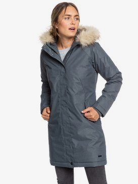Shadow Of Time - Longline Water-Repellent Hooded Jacket for Women  ERJJK03305