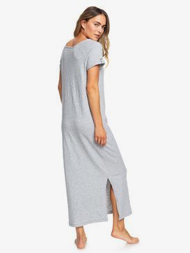 Neptune - Short Sleeve Front Zip Maxi T-Shirt Dress for Women  ERJKD03253