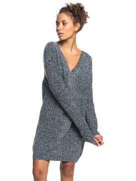 Turn A Corner V-Neck Cable Sweater Dress
