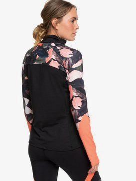 Lead By The Slopes - Technical Half-Zip Mock Neck Long Sleeve Top for Women  ERJKT03585