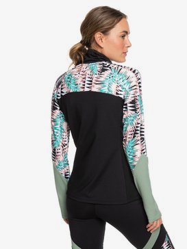 Lead By The Slopes - Technical Half-Zip Mock Neck Long Sleeve Top for Women  ERJKT03585