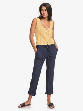 On The Seashore - Elasticated Linen Trousers  ERJNP03294