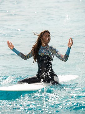 Womens 3/2mm Marine Bloom Chest Zip Steamer Wetsuit