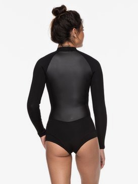 1mm Satin - Long Sleeve Front Zip Bikini Cut Shorty for Women  ERJW403018