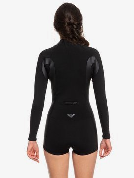 1.5mm Satin - Long Sleeve Front Zip Shorty for Women  ERJW403020