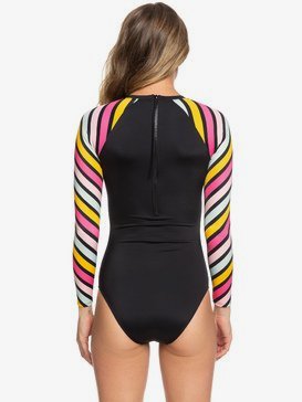 POP Surf - Long Sleeve Back Zip One-Piece Rashguard for Women  ERJWR03318