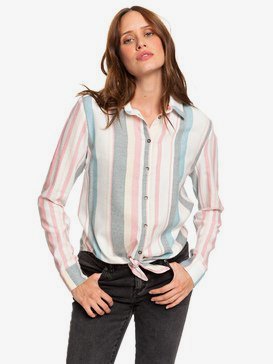 Suburb Vibes Long Sleeve Tie-Front Shirt