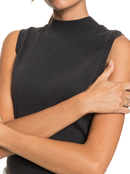 Spring Muse - Rib Knit Mock Neck Top for Women  ERJKT03763