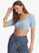 Flirty Walk - Puff Sleeve Crop Top for Women  ARJKT03380