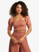 Sunset Walks - Puff Sleeve Crop Top for Women  ARJKT03405