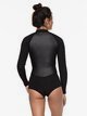 2 1mm Satin - Long Sleeve Front Zip Bikini Cut Shorty for Women Black ERJW403018 Roxy