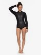 1 1mm Satin - Long Sleeve Front Zip Bikini Cut Shorty for Women Black ERJW403018 Roxy