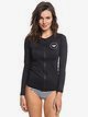 0 Essentials - Long Sleeve Zip-Up UPF 50 Rash Vest for Women Black ERJWR03218 Roxy
