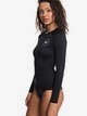 1 Essentials - Long Sleeve Zip-Up UPF 50 Rash Vest for Women Black ERJWR03218 Roxy