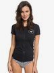 0 Essentials - Short Sleeve Zipped Rash Vest for Women Black ERJWR03220 Roxy