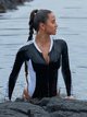 0 ROXY Fitness - Long Sleeve UPF 50 One-Piece Swimsuit for Women Black ERJWR03295 Roxy