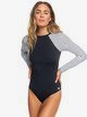 1 ROXY - Long Sleeve Back Zip One-Piece Rashguard for Women Black ERJWR03329 Roxy