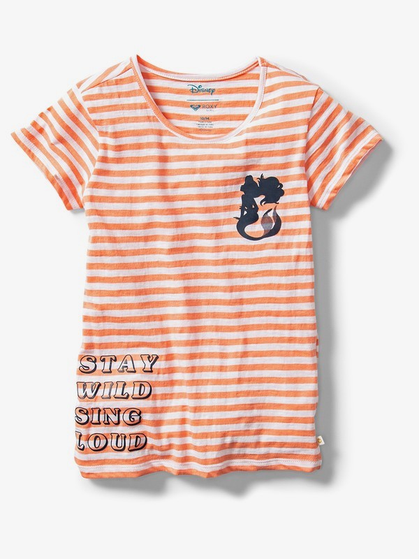 roxy, Ariel Stay Wild Sing Tee, BURN CORAL BASIC STRIPE (mhp3) 0 Ariel Stay Wild Sing Tee Pink ARGZT03384 Roxy