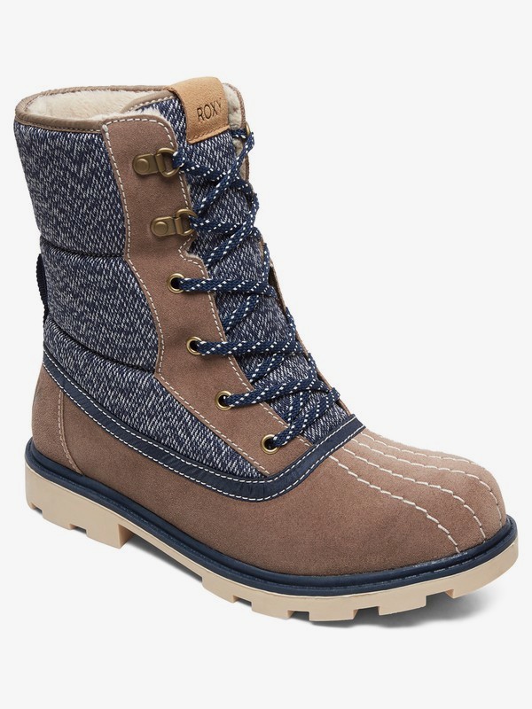 roxy, Nikko - Bottines d'hiver imperméables en suède pour Femme, NAVY (nvy) 0 Nikko - Bottines d'hiver imperméables en suède pour Femme Bleu ARJB700627 Roxy