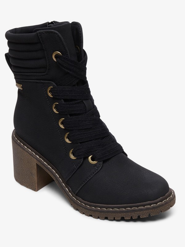 roxy, Eddy Heeled Lace-Up Boots, BLACK (blk) 0 Eddy Heeled Lace-Up Boots Black ARJB700631 Roxy