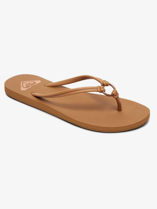 tan roxy flip flops