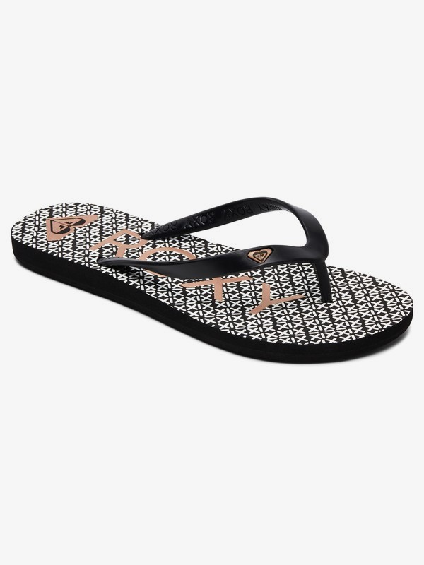 roxy, Tahiti Flip-Flops, BLACK/WHITE PRINT (bwp) 0 Tahiti Flip-Flops Black ARJL100669 Roxy