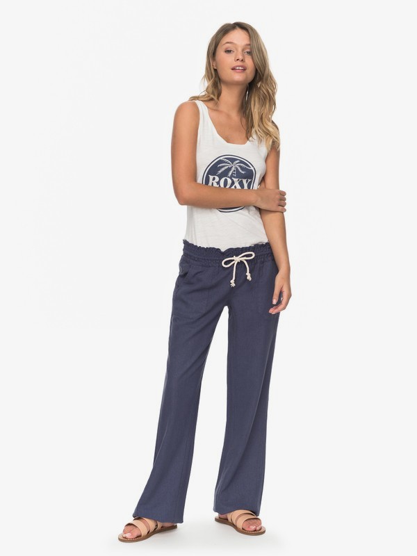 roxy oceanside flared linen pants
