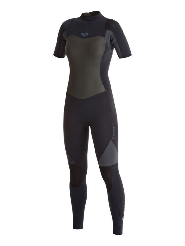 roxy, 2mm Syncro GBS Back Zip Short Sleeve Fullsuit, BLACK (kvd0) 0 2mm Syncro GBS Back Zip Short Sleeve Fullsuit ARJW303002 Roxy