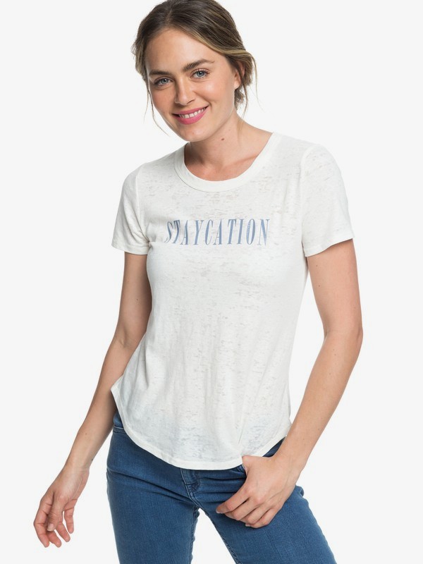 roxy, Staycation Tee, SEA SPRAY (wbs0) 0 Staycation Tee White ARJZT04972 Roxy