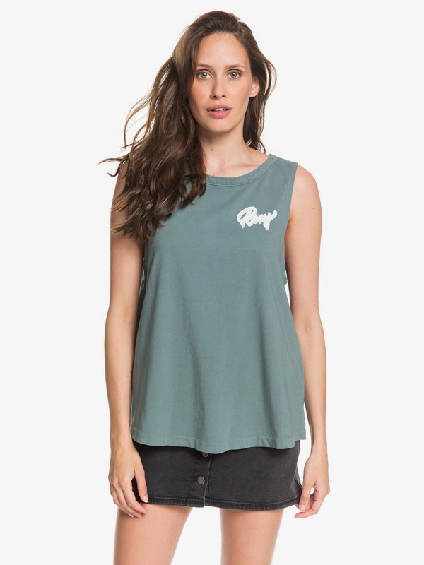 roxy, So Beachin Sleeveless Tee, TRELLIS (bkw0) 0 So Beachin Sleeveless Tee Blue ARJZT05394 Roxy