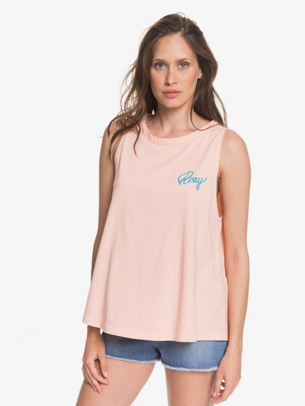 roxy, So Beachin Sleeveless Tee, PEACH BUD (meg0) 0 So Beachin Sleeveless Tee Pink ARJZT05394 Roxy