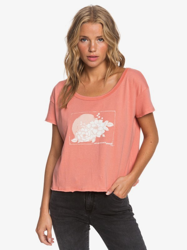 roxy, Smell The Roses Tee, CANYON CLAY (mjr0) 0 Smell The Roses Tee Pink ARJZT05671 Roxy
