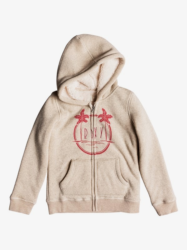 roxy, Feel Her Breath Free Island - Sudadera con capucha y cremallera para Chicas 8-16, METRO HEATHER (tenh) 0 Feel Her Breath Free Island - Sudadera con capucha y cremallera para Chicas 8-16 Beige ERGFT03301 Roxy
