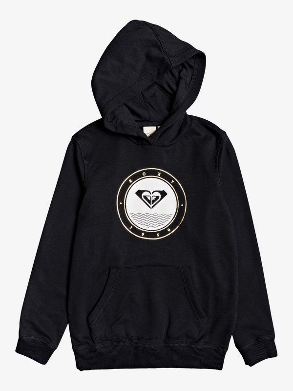 roxy, Calm Vibes B - Felpa con cappuccio da Ragazza 4-16, ANTHRACITE (kvj0) 0 Calm Vibes B - Felpa con cappuccio da Ragazza 4-16 Black ERGFT03433 Roxy