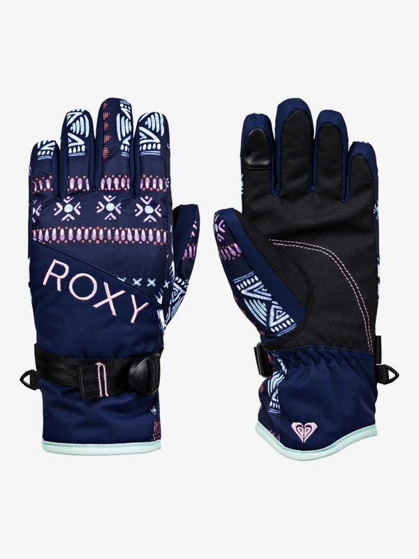 roxy, ROXY Jetty Snowboard/Ski Gloves, MEDIEVAL BLUE IMPALA STRIPES (bte4) 0 ROXY Jetty Snowboard/Ski Gloves Blue ERGHN03018 Roxy