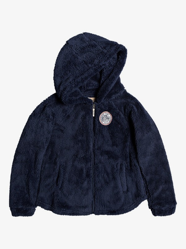 roxy, Elastic Heart - Sudadera Sherpa con capucha y cremallera para Chicas 8-16, DRESS BLUES (btk0) 0 Elastic Heart - Sudadera Sherpa con capucha y cremallera para Chicas 8-16 Azul ERGPF03014 Roxy