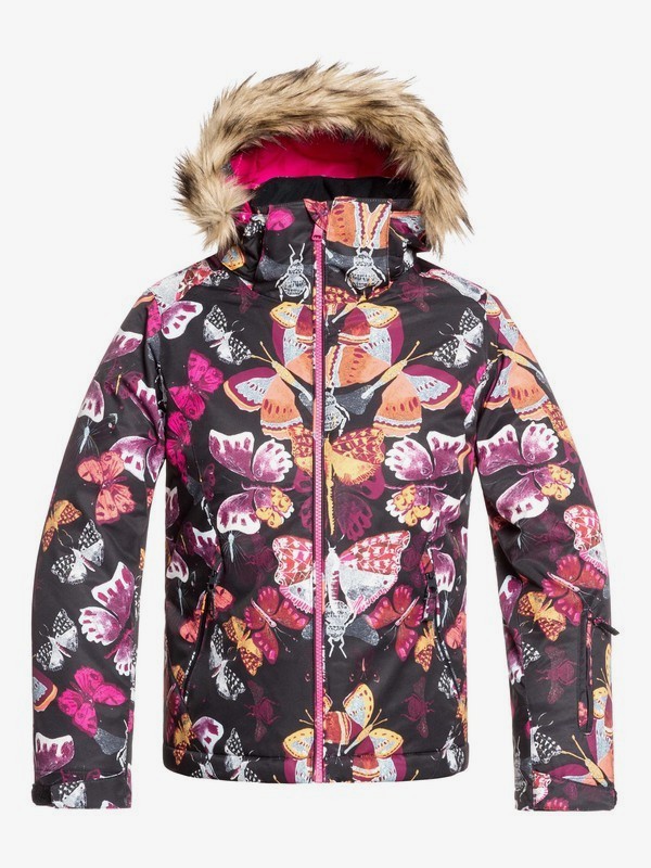 roxy, Jet Ski - Veste de snow pour Fille 8-16 ans, TRUE BLACK BUTTERFLY (kvm3) 0 Jet Ski - Veste de snow pour Fille 8-16 ans Noir ERGTJ03075 Roxy