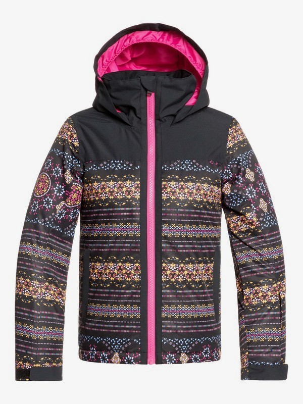 roxy, Delski - Veste de snow pour Fille 8-16 ans, TRUE BLACK ALBAMA BORDER (kvm4) 0 Delski - Veste de snow pour Fille 8-16 ans Noir ERGTJ03081 Roxy