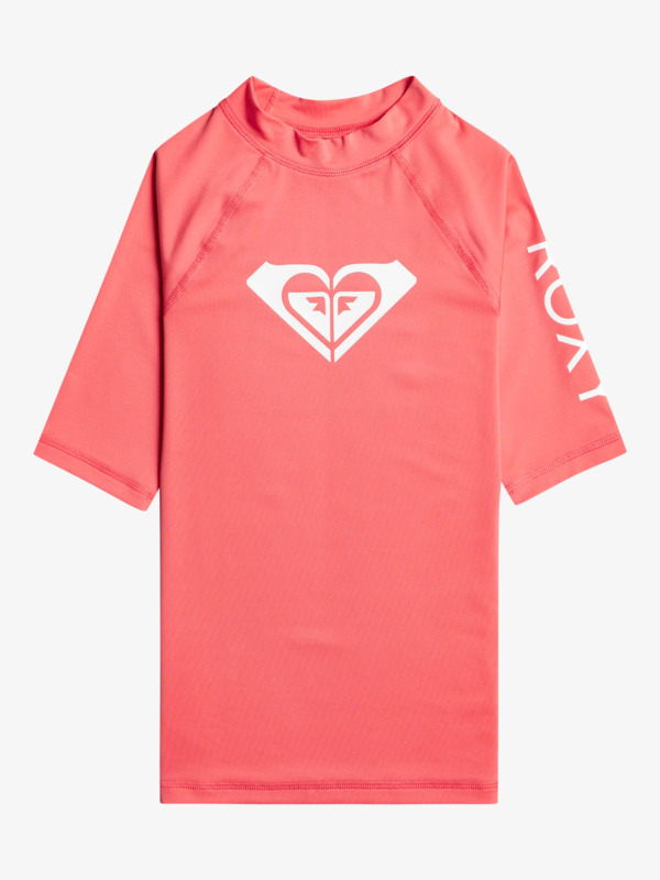 Roxy - UV Rashguard voor meisjes - Whole Hearted - Korte mouw - UPF50 - Sun Kissed Coral - maat 152-164cm