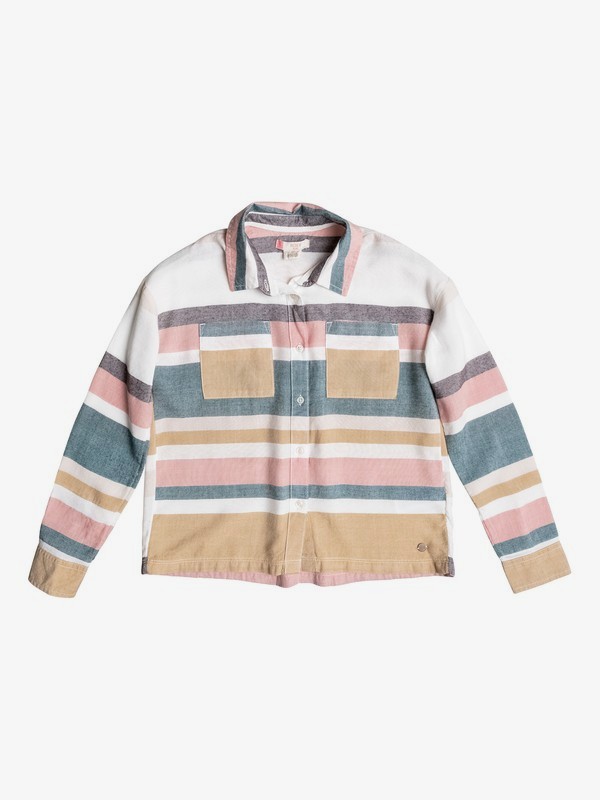 roxy, Рубашка с длинным рукавом Unexpected Beauty, MARSHMALLOW BLANKET STRIPE (wbt3) 0 Рубашка с длинным рукавом Unexpected Beauty Белый ERGWT03021 Roxy