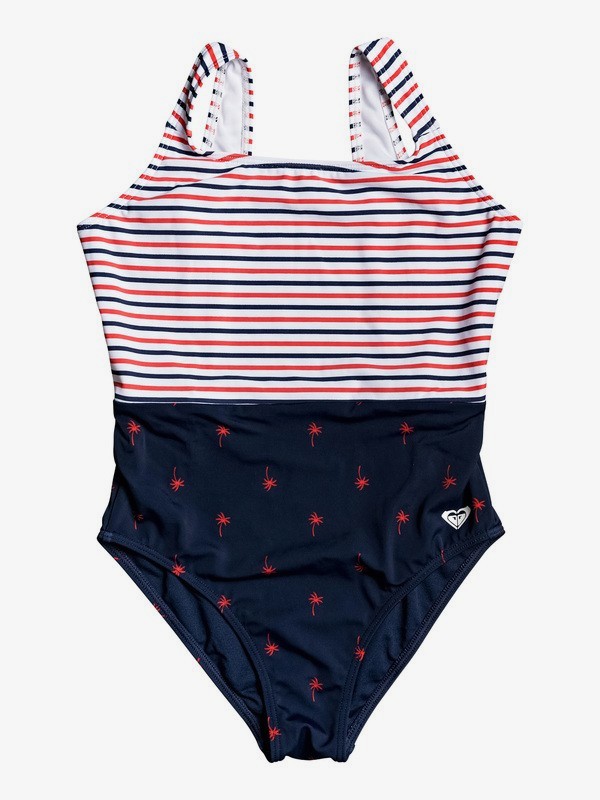 roxy, Girl's 7-14 Chasing Love One-Piece Swimsuit, DRESS BLUES PALMITO (btk6) 0 Girl's 7-14 Chasing Love One-Piece Swimsuit ERGX103058 Roxy