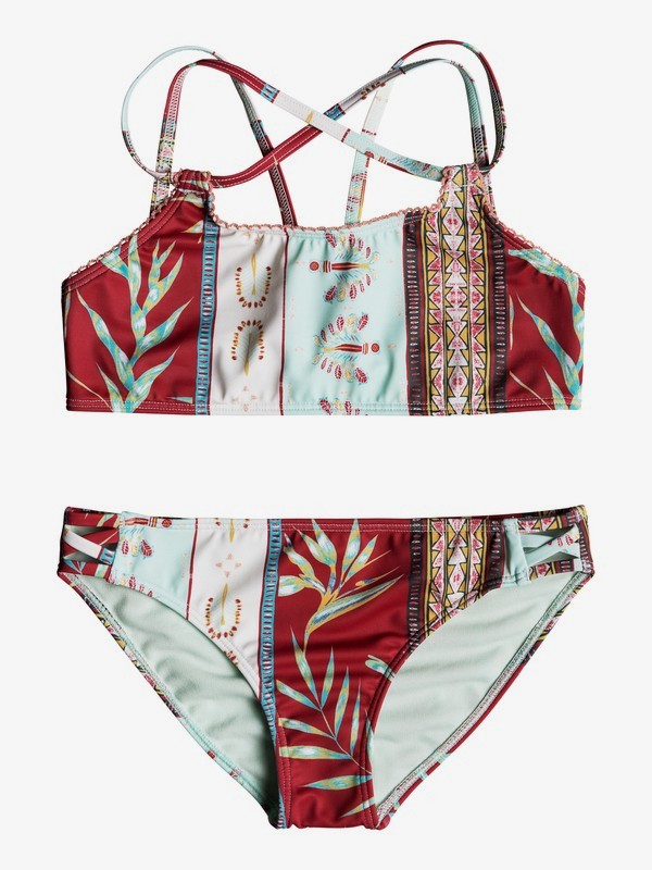 roxy, Girl's 7-14 Boheme Life Crop Top Set, MARSHMALLOW PERFECT WAVE STRIP (wbt7) 0 Girl's 7-14 Boheme Life Crop Top Set White ERGX203155 Roxy
