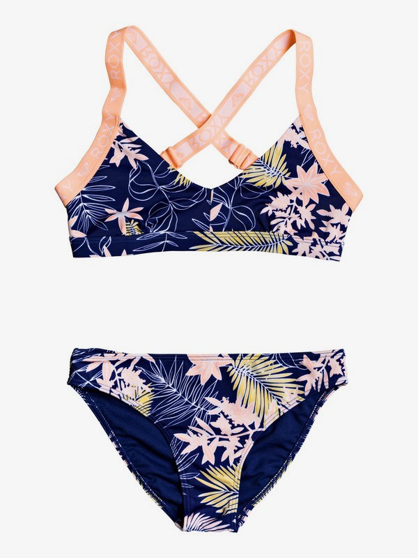 roxy, Bikini Point - Ensemble de bikini Sporty tri pour Fille 8-16 ans, MED BLUE FULL FLORAL BIG SW (bte6) 0 Bikini Point - Ensemble de bikini Sporty tri pour Fille 8-16 ans Bleu ERGX203203 Roxy