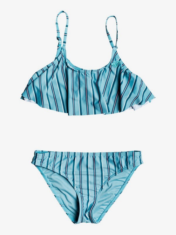 roxy, Surf My Mind Flutter Bikini Set, REEF WATERS S DAY STRIPES (bjg3) 0 Surf My Mind Flutter Bikini Set Blue ERGX203244 Roxy