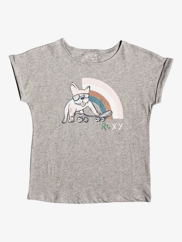 roxy, ROXY - T-Shirt for Girls 4-16, HERITAGE HEATHER (sgrh) 0 ROXY - T-Shirt for Girls 4-16 Grey ERGZT03474 Roxy