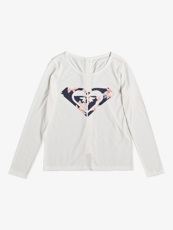 roxy, One Evening A - Long Sleeve T-Shirt for Girls 4-16, SNOW WHITE (wbk0) 0 One Evening A - Long Sleeve T-Shirt for Girls 4-16 White ERGZT03491 Roxy