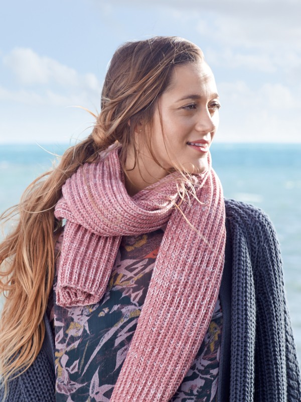 roxy, Let It Snow Knitted Scarf, WITHERED ROSE (mmg0) 0 Let It Snow Knitted Scarf Pink ERJAA03486 Roxy