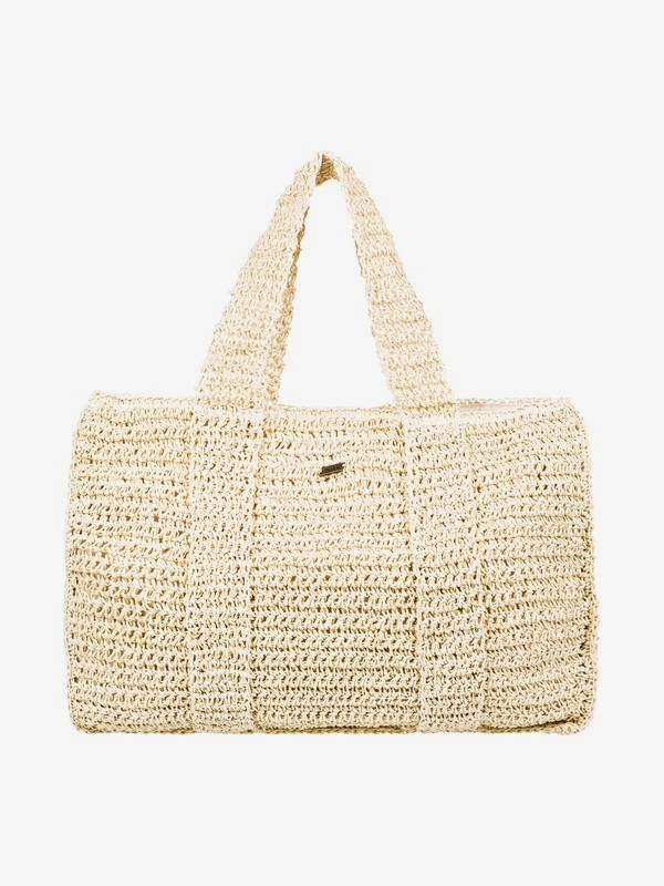 white straw beach bag