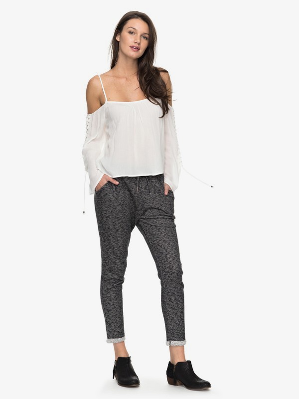 roxy, Trippin - Pantalon de jogging pour Femme, ANTHRACITE HEATHER (kvjh) 0 Trippin - Pantalon de jogging pour Femme Noir ERJFB03122 Roxy