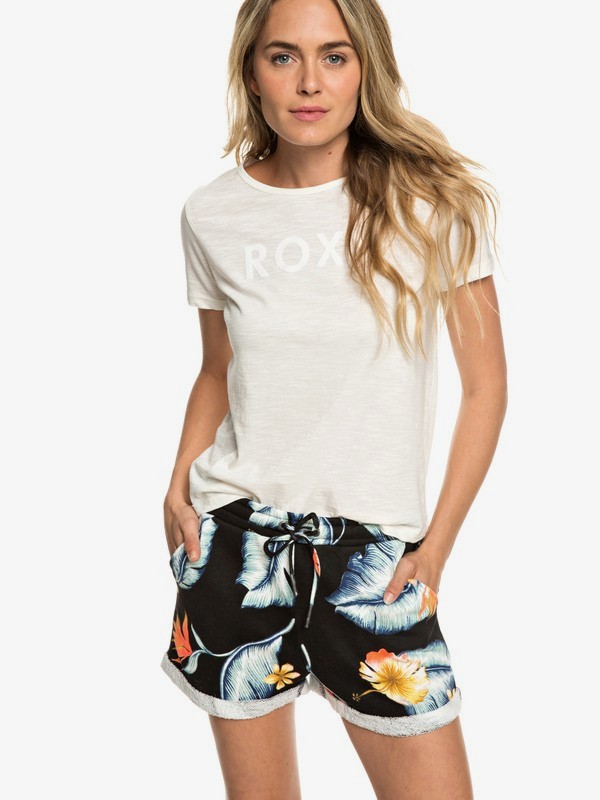 roxy, Trippin - Sweat Shorts for Women, ANTHRACITE TROPICAL LOVE (kvj6) 0 Trippin - Sweat Shorts for Women Black ERJFB03202 Roxy